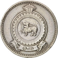 Coin, Ceylon, Elizabeth II, 50 Cents, 1965, EF(40-45), Copper-nickel, KM:132