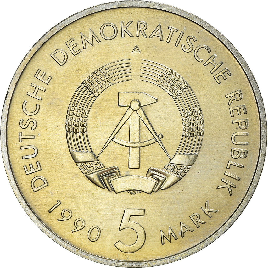Coin, GERMAN-DEMOCRATIC REPUBLIC, 5 Mark, 1990, Berlin, 500 Years of Postal