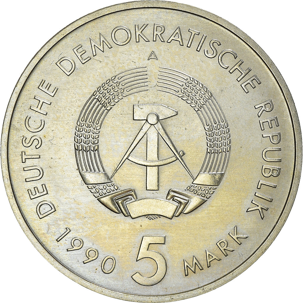 Coin, GERMAN-DEMOCRATIC REPUBLIC, 5 Mark, 1990, Berlin, 500 Years of Postal