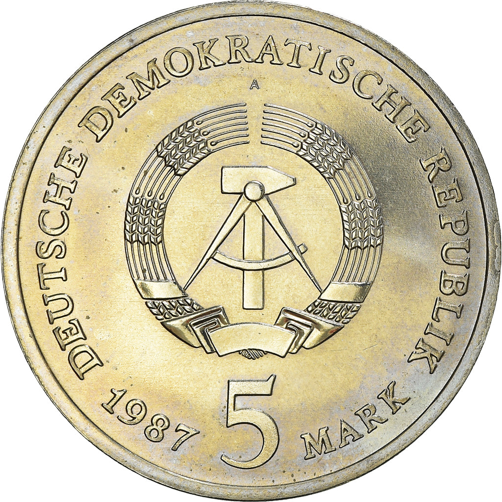 Moneta, REPUBBLICA DEMOCRATICA TEDESCA, 5 Mark, 1987, Berlin, SPL