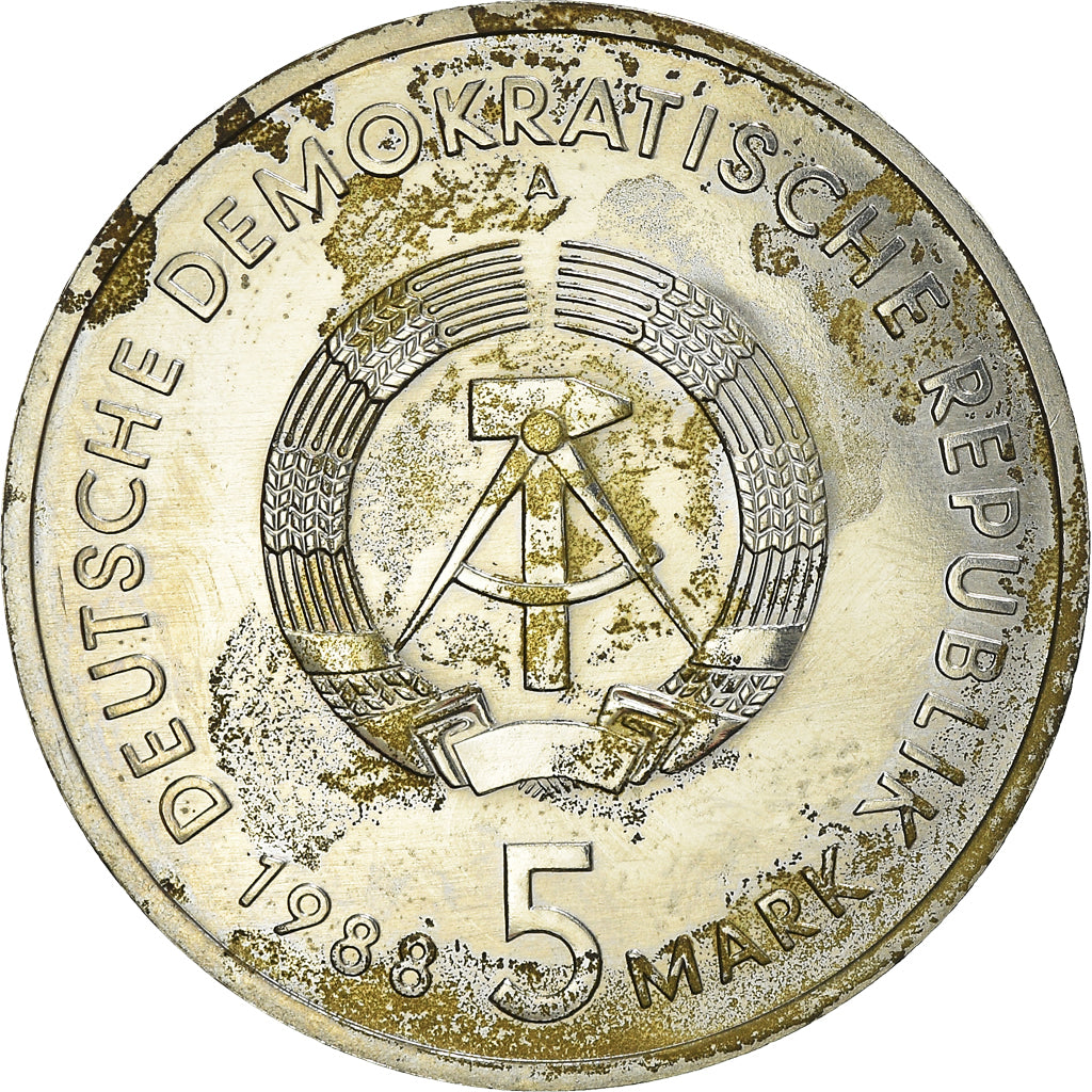 Coin, GERMAN-DEMOCRATIC REPUBLIC, 5 Mark, 1988, Berlin, MS(63), Copper-nickel