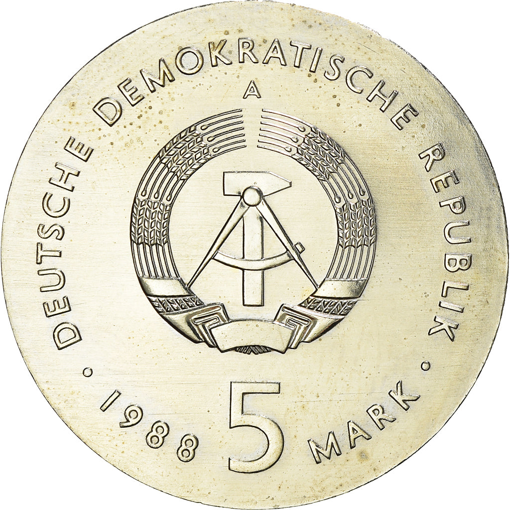 Coin, GERMAN-DEMOCRATIC REPUBLIC, 5 Mark, 1988, Berlin, 50th Anniversary - Death