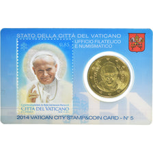 PAŃSTWO WATYKAŃSKIE, 50 Euro Cent, 2014, Rome, Stamp and coin card, MS(65-70)