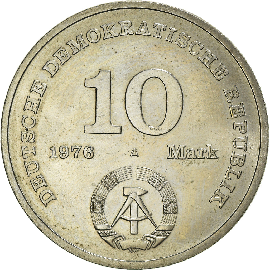 Coin, GERMAN-DEMOCRATIC REPUBLIC, 10 Mark, 1976, Berlin, AU(50-53)