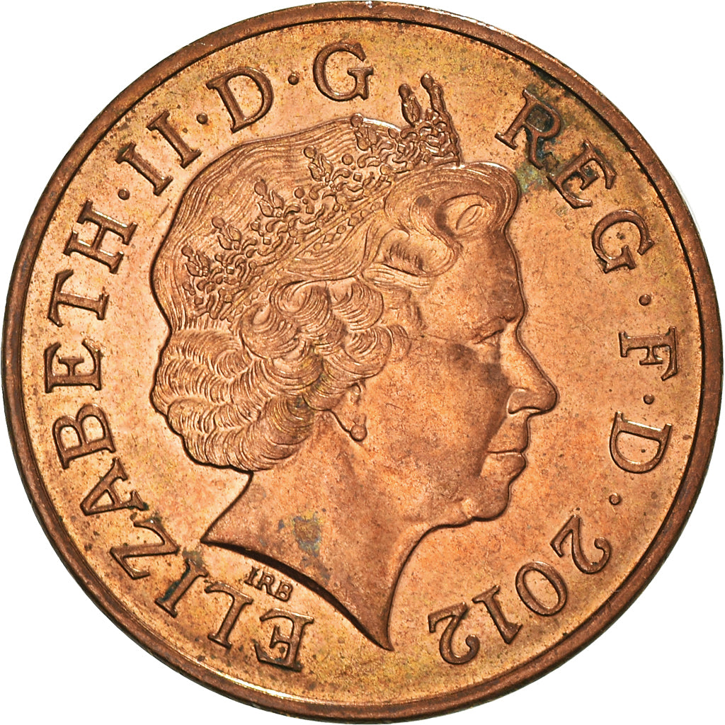Moneta, Gran Bretagna, Elizabeth II, 2 Pence, 2012, BB, Acciaio placcato rame