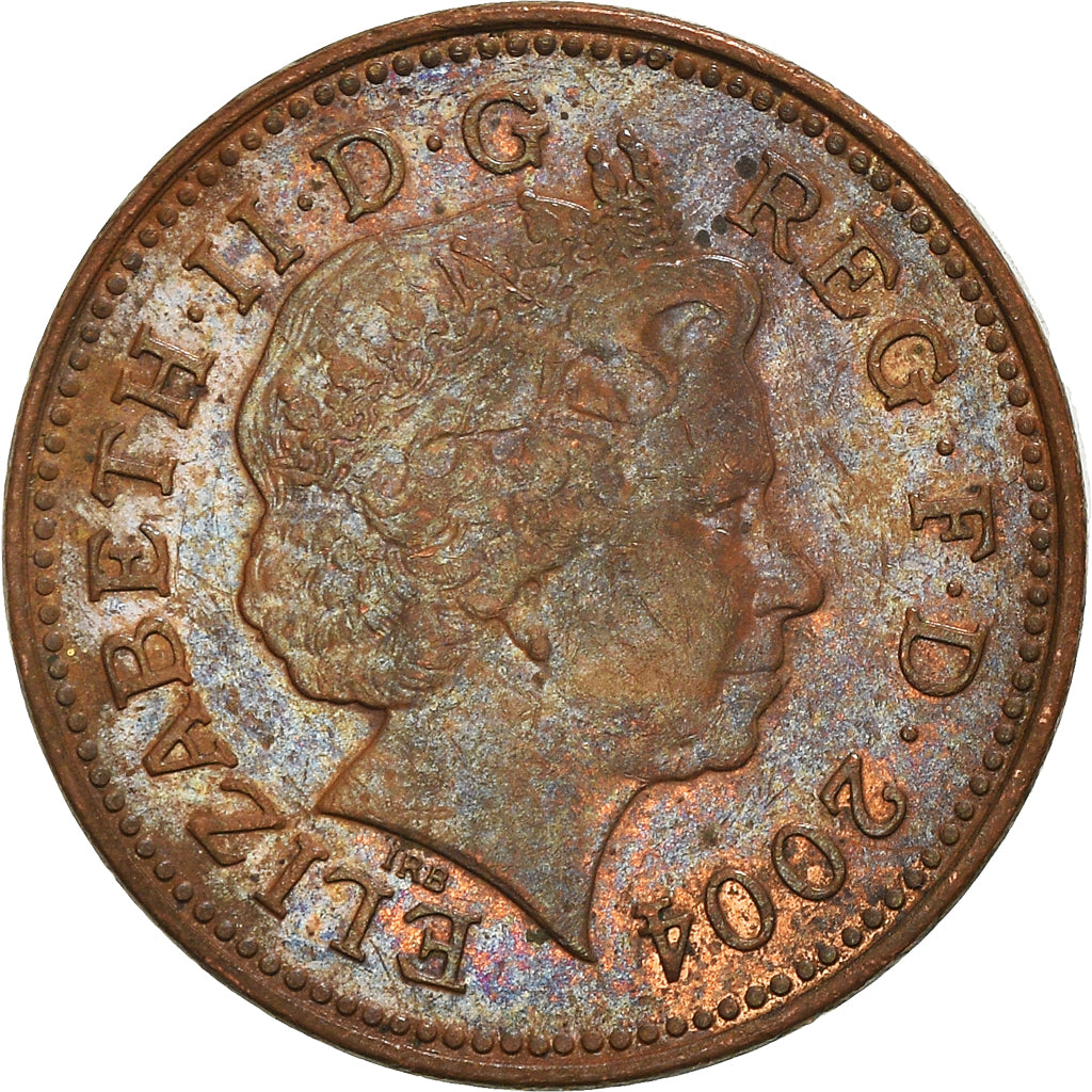 Moneta, Gran Bretagna, Elizabeth II, Penny, 2004, MB+, Acciaio placcato rame