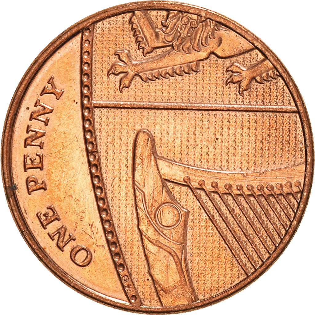 Coin, Great Britain, Elizabeth II, Penny, 2014, MS(63), Copper Plated Steel