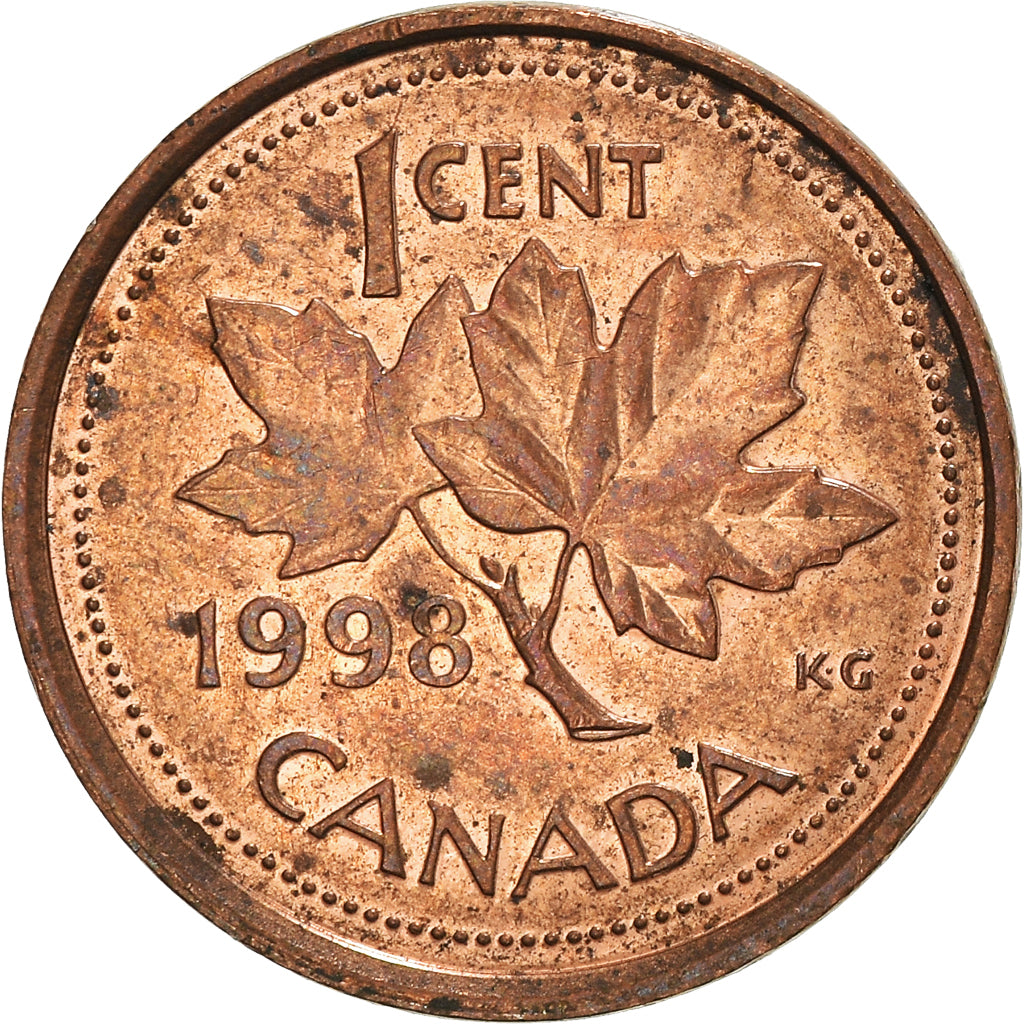 Moneda, Canadá, Elizabeth II, Cent, 1998, Royal Canadian Mint, Ottawa, BC+