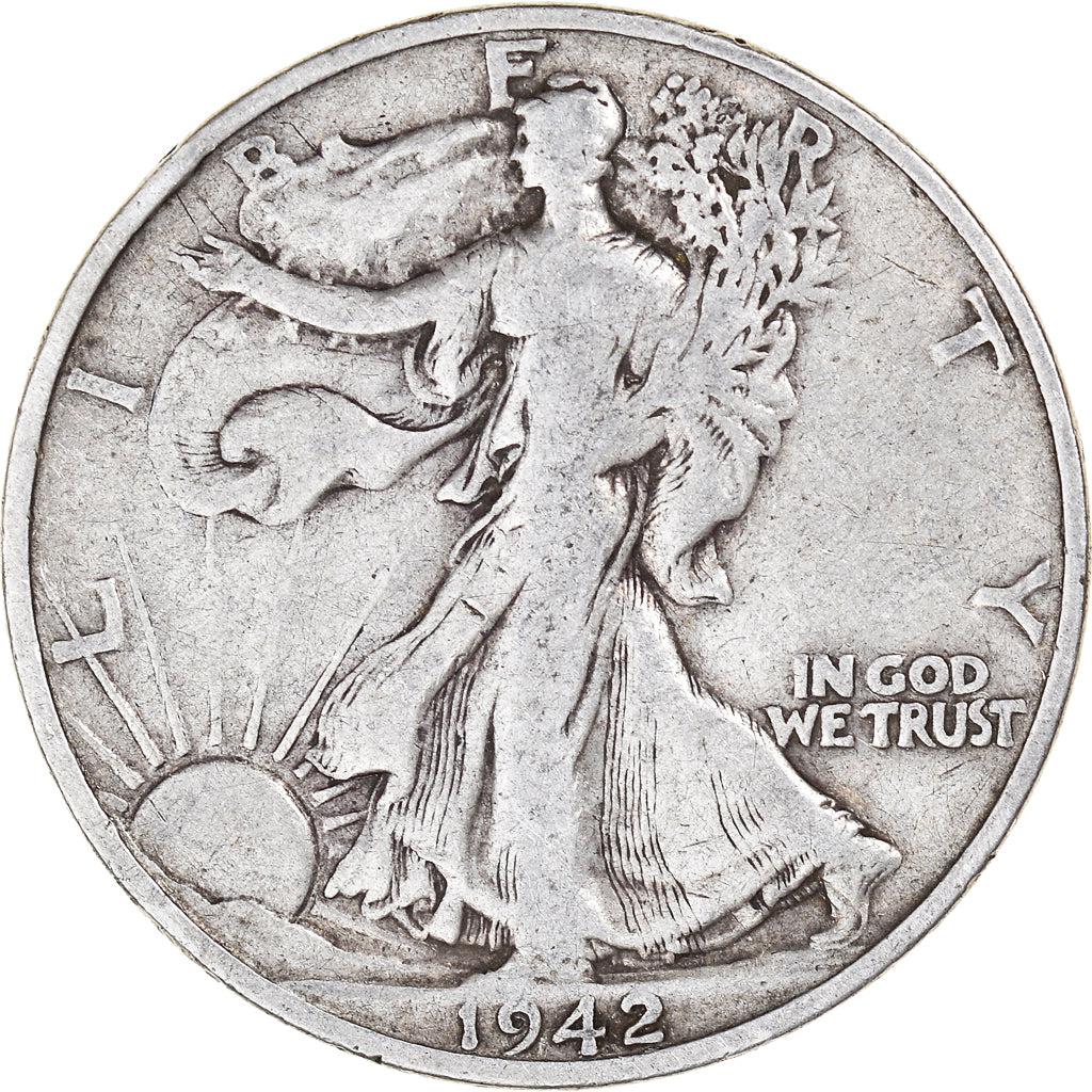 Monnaie, États-Unis, Liberty Walking, Half Dollar, 1942, San Francisco, TB+