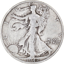 Monnaie, États-Unis, Liberty Walking, Half Dollar, 1942, San Francisco, TB+