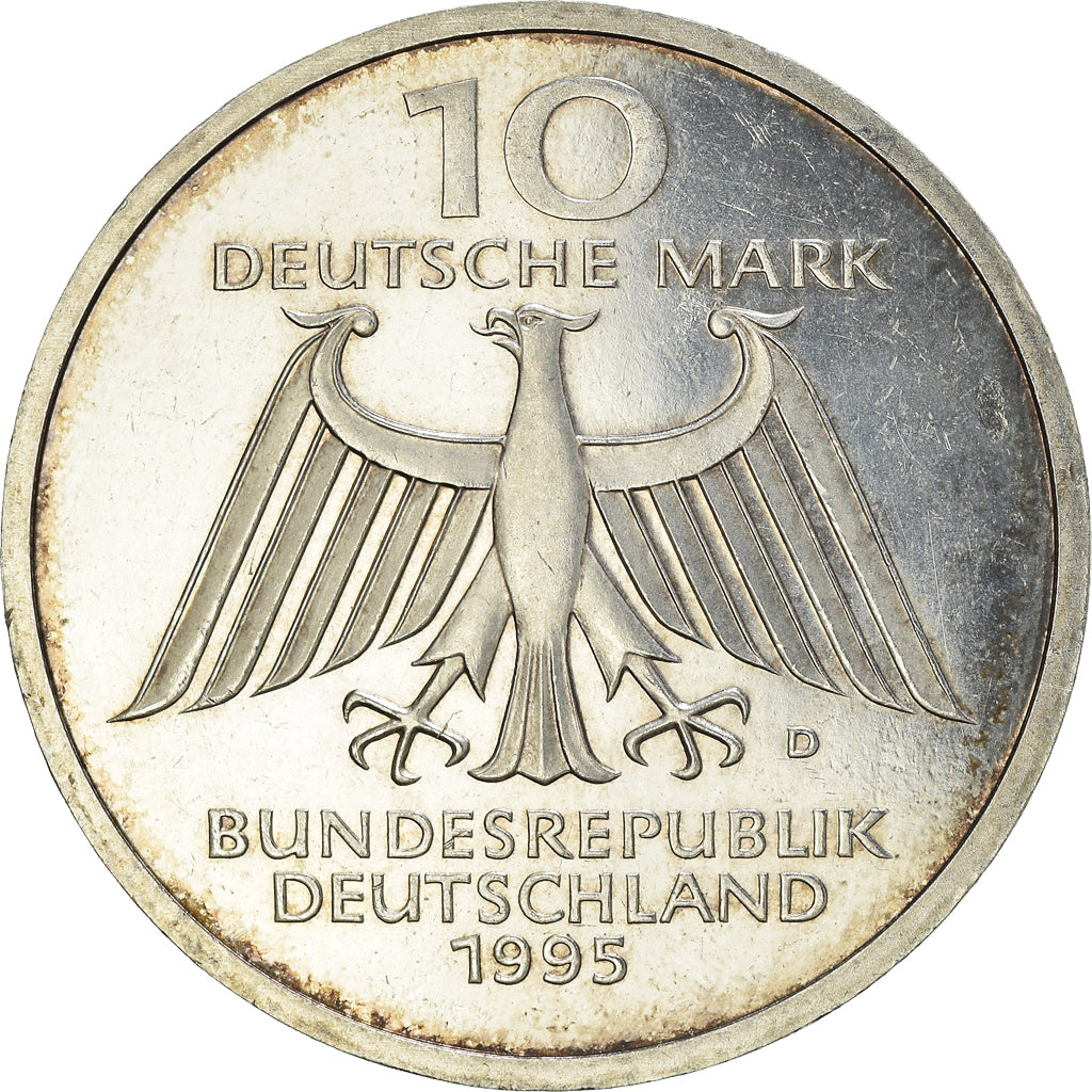 Coin, GERMANY - FEDERAL REPUBLIC, 10 Mark, 1995, Munich, Germany, BE, EF(40-45)