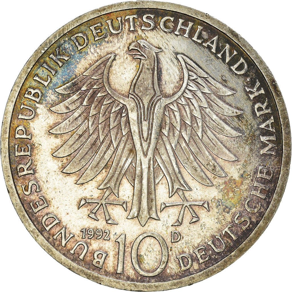 Coin, GERMANY - FEDERAL REPUBLIC, 10 Mark, 1992, Munich, Germany, EF(40-45)
