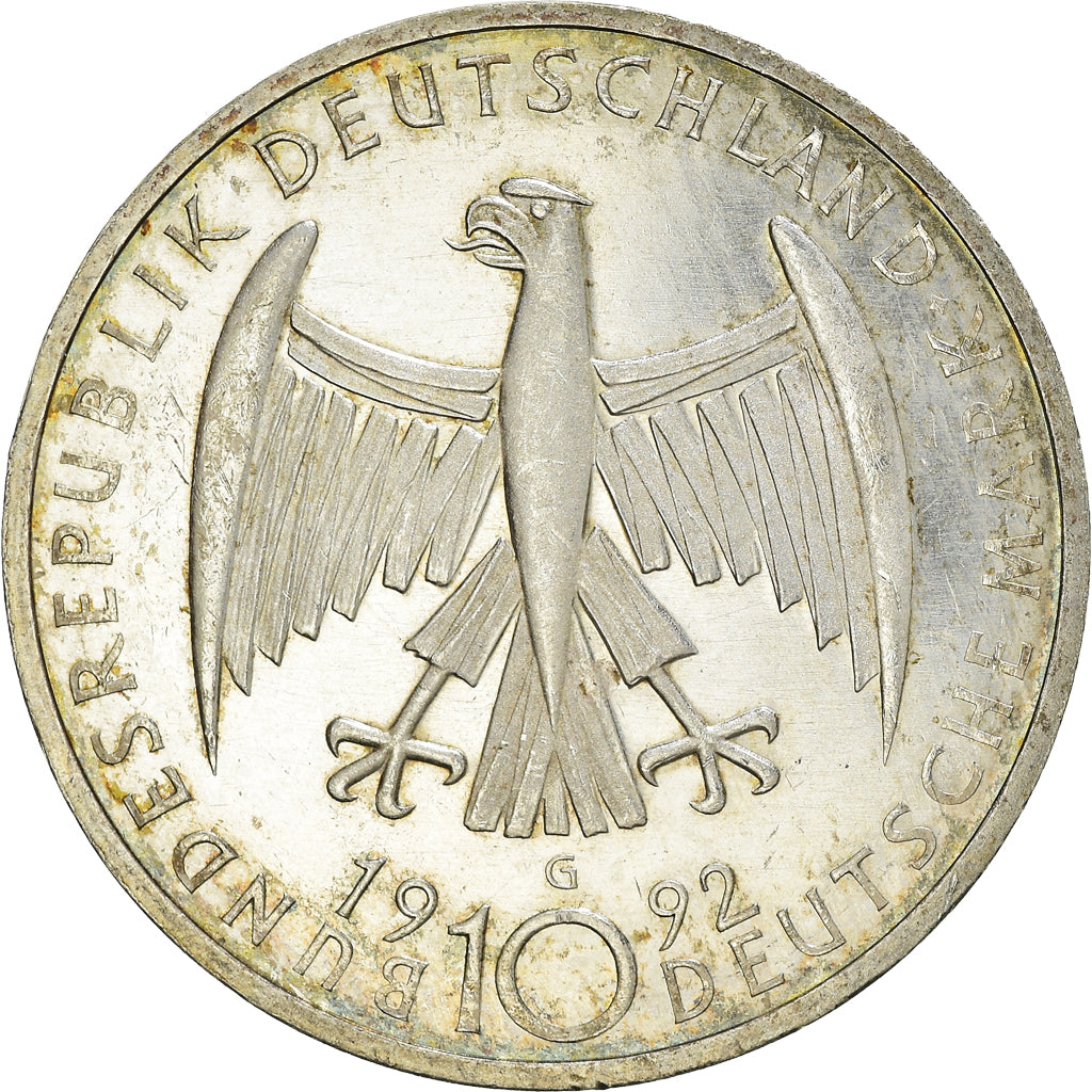 Monnaie, République fédérale allemande, 10 Mark, 1992, Karlsruhe, Germany