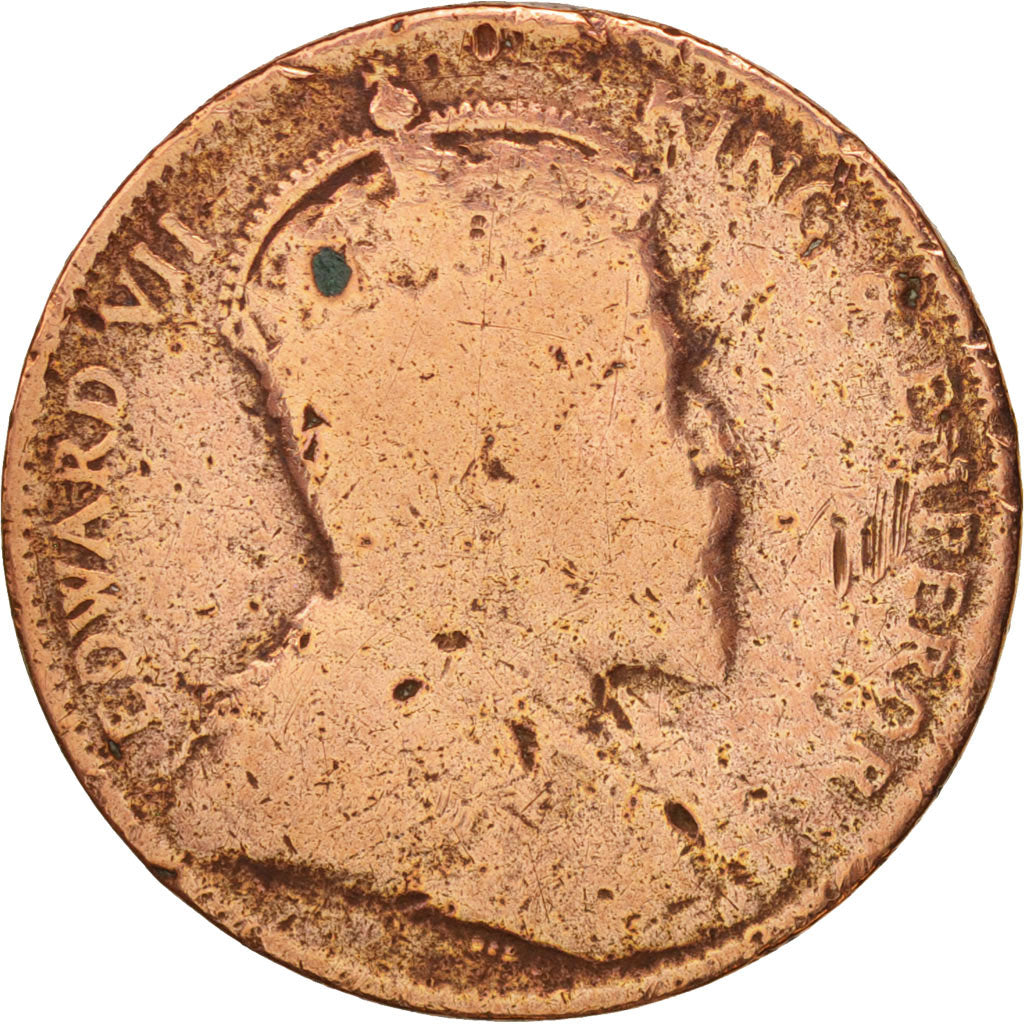 Ceylon, Edward VII, Cent, 1910, VG(8-10), Copper, KM:102
