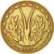 West African States, 10 Francs, 1967, TTB, Aluminum-Nickel-Bronze, KM:1a