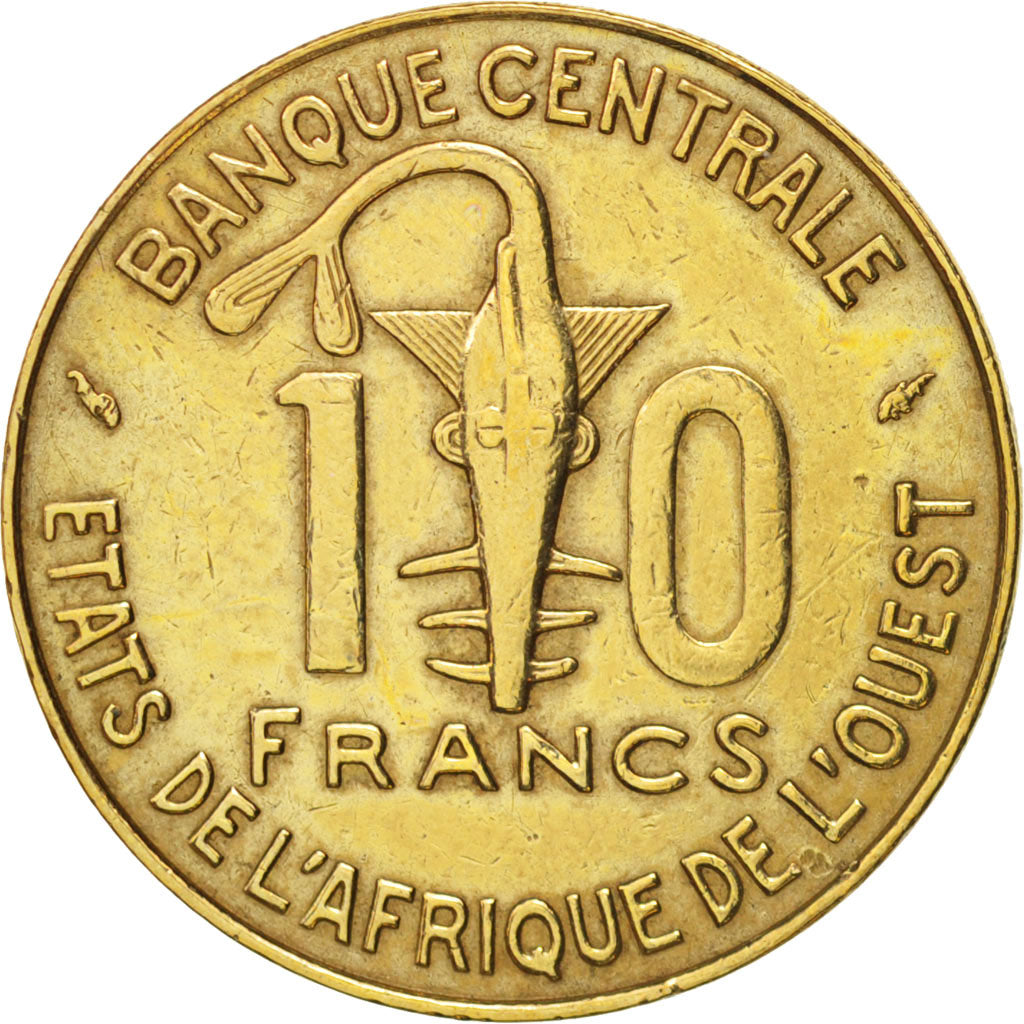 West African States, 10 Francs, 1982, Paris, EF(40-45), Aluminum-Bronze, KM:10