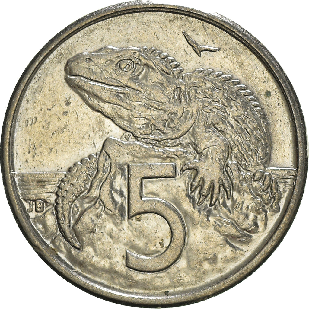 Moeda, Nova Zelândia, Elizabeth II, 5 Cents, 1996, EF(40-45), Cobre-níquel