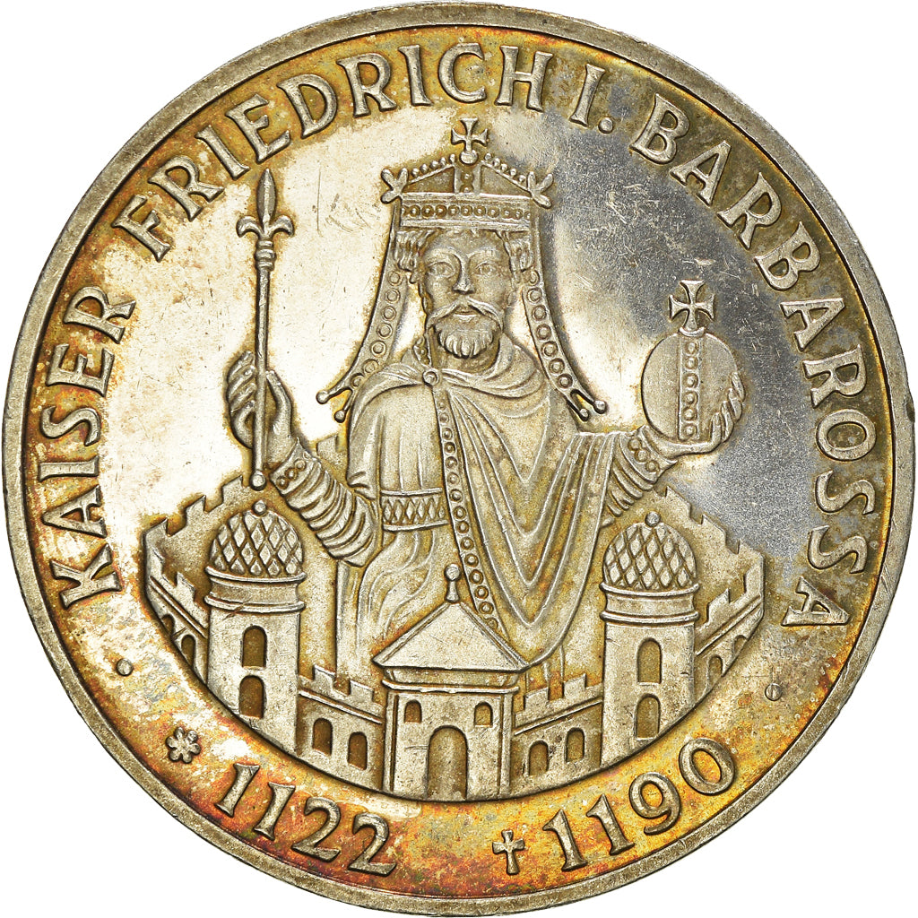 Coin, GERMANY - FEDERAL REPUBLIC, 10 Mark, 1990, Stuttgart, Germany, EF(40-45)