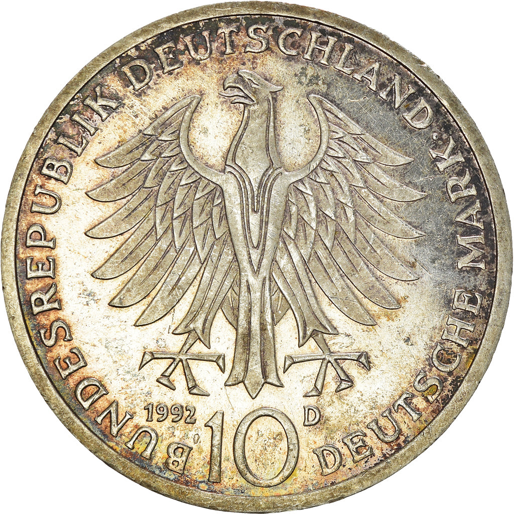 Coin, GERMANY - FEDERAL REPUBLIC, 10 Mark, 1992, Munich, Germany, AU(50-53)