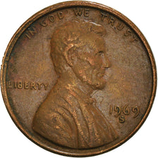 Coin, United States, Lincoln Cent, Cent, 1969, U.S. Mint, San Francisco