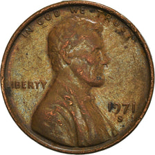 Coin, United States, Lincoln Cent, Cent, 1971, U.S. Mint, San Francisco