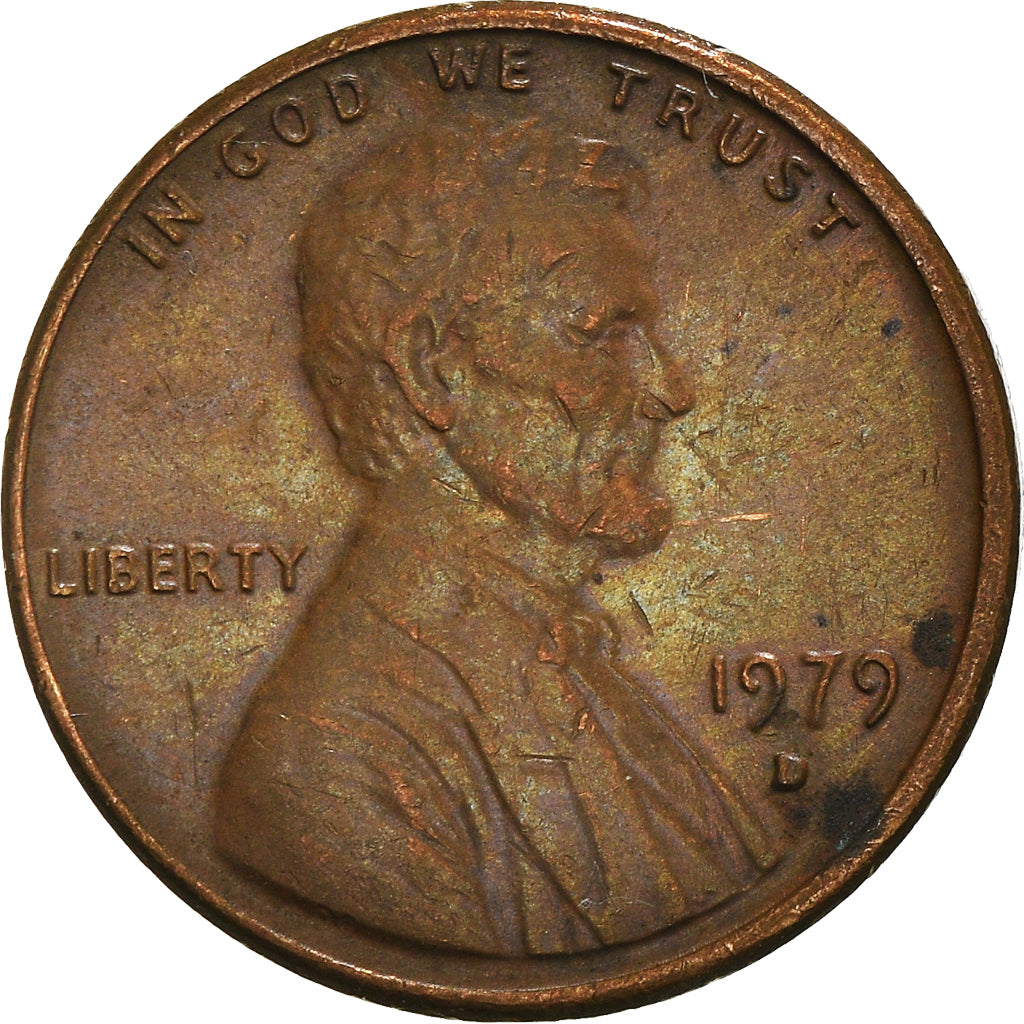 Moneta, Stati Uniti, Lincoln Cent, Cent, 1979, U.S. Mint, Denver, MB+, Ottone