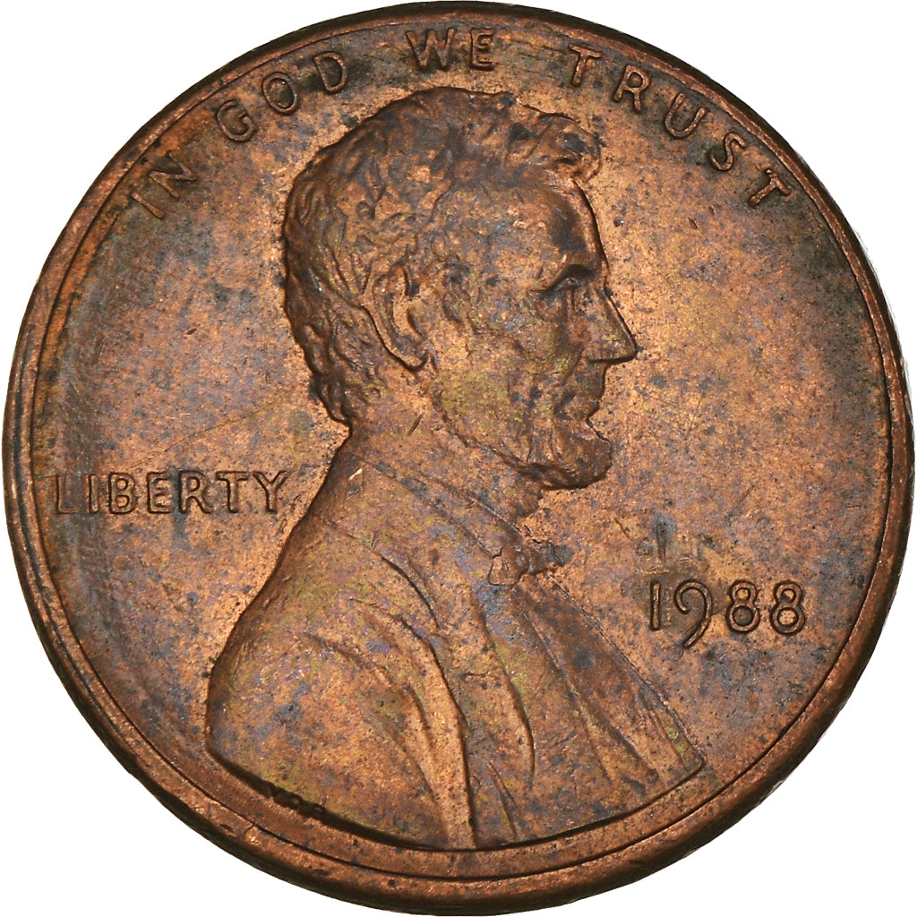 Münze, Vereinigte Staaten, Lincoln Cent, Cent, 1988, U.S. Mint, Philadelphia