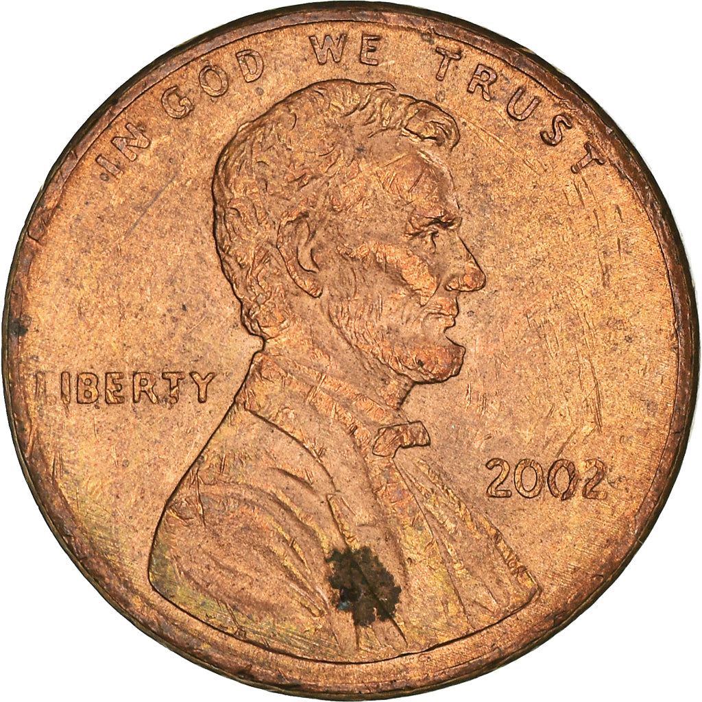 Coin, United States, Lincoln Cent, Cent, 2002, U.S. Mint, Philadelphia
