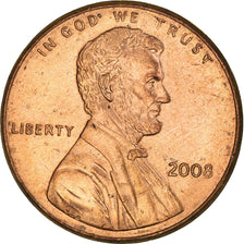 Coin, United States, Lincoln Cent, Cent, 2008, U.S. Mint, Philadelphia