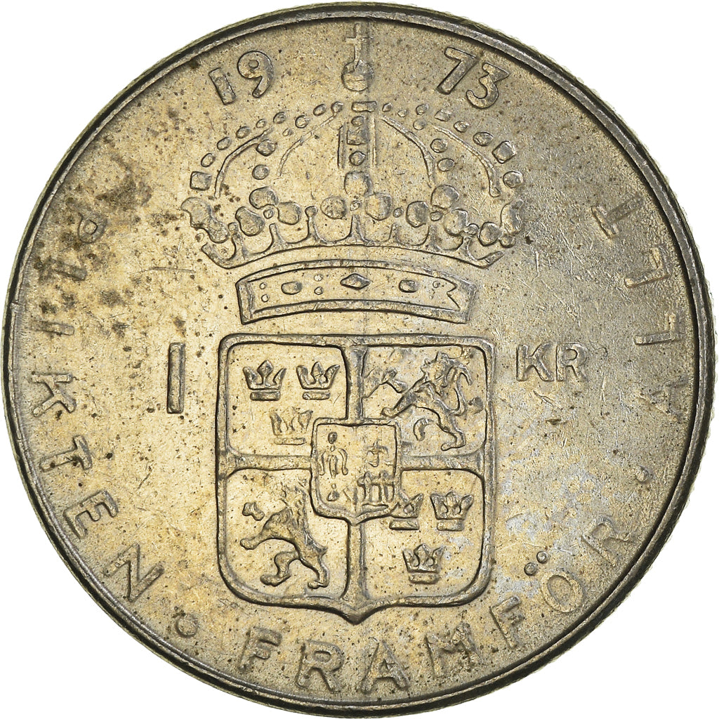 Moneta, Svezia, Gustaf V, Krona, 1973, BB, Argento, KM:814