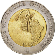 West African States, 250 Francs, 1992, Paris, TTB+, Bi-Metallic, KM:13