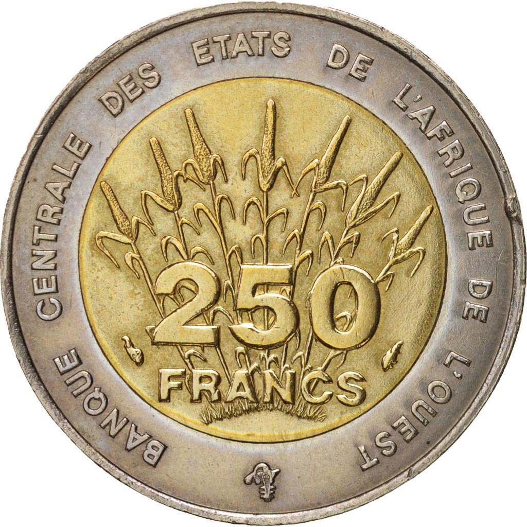 West African States, 250 Francs, 1992, Paris, TTB+, Bi-Metallic, KM:13