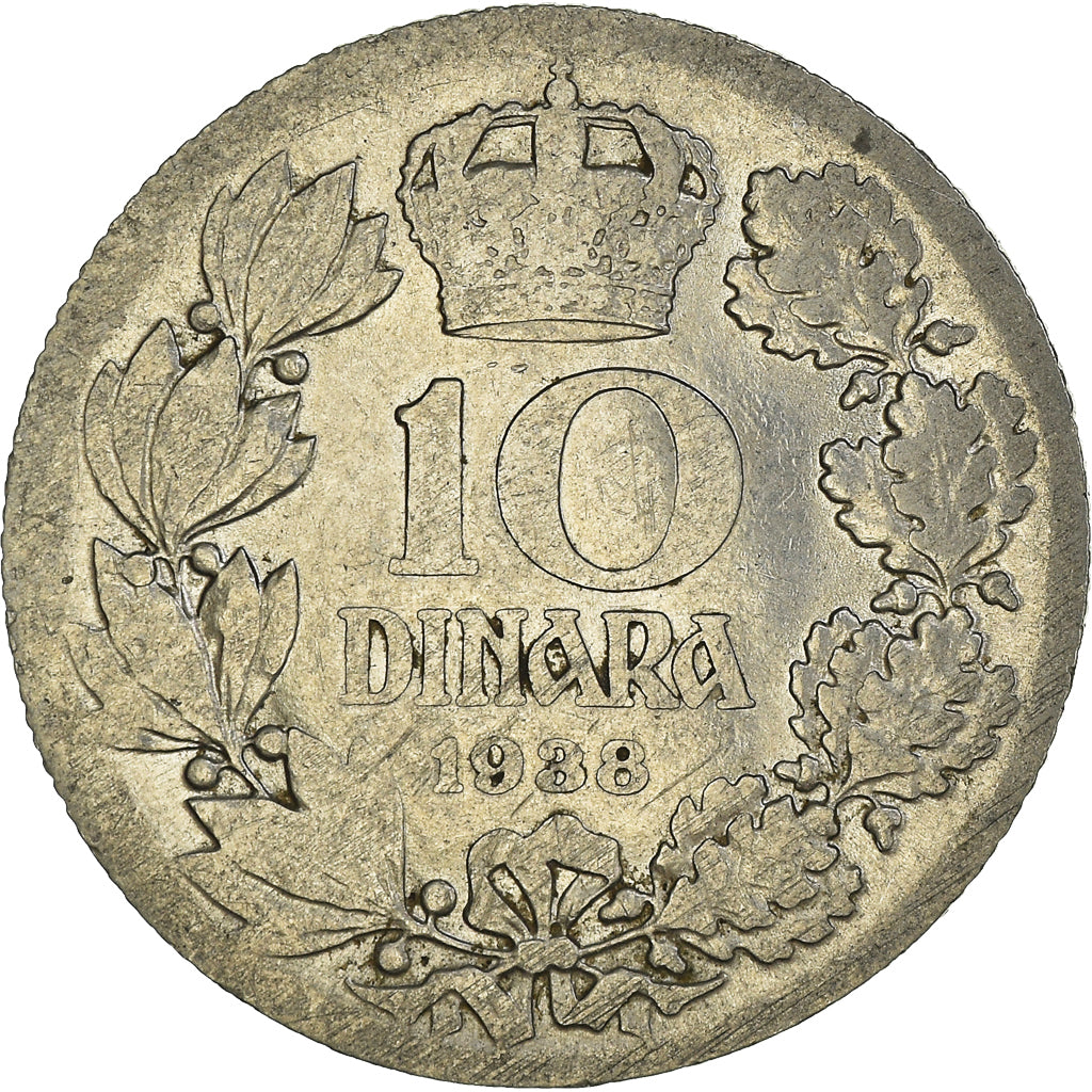 Coin, Yugoslavia, Petar II, 10 Dinara, 1938, VF(20-25), Nickel, KM:22