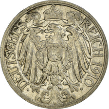 Monnaie, GERMANY - EMPIRE, Wilhelm II, 25 Pfennig, 1910, Berlin, TTB, Nickel