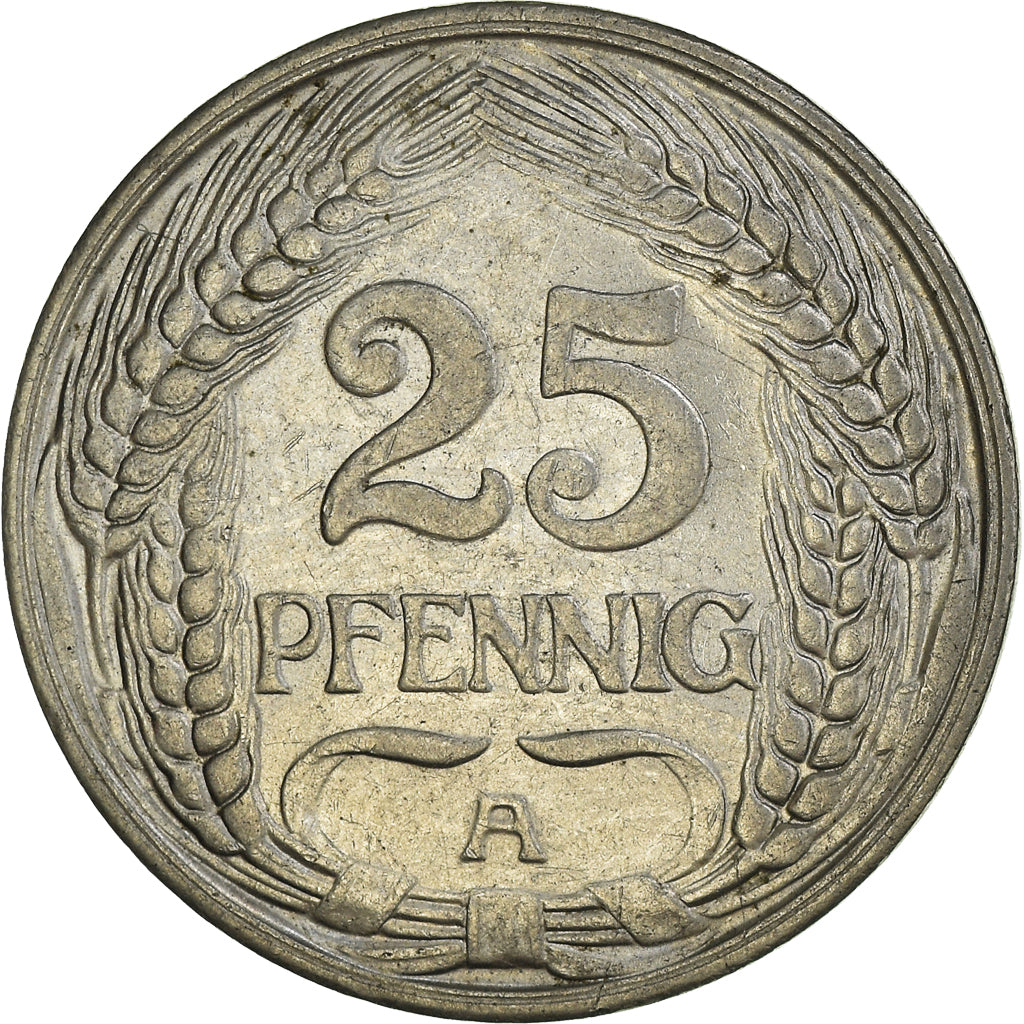 Monnaie, GERMANY - EMPIRE, Wilhelm II, 25 Pfennig, 1910, Berlin, TTB, Nickel