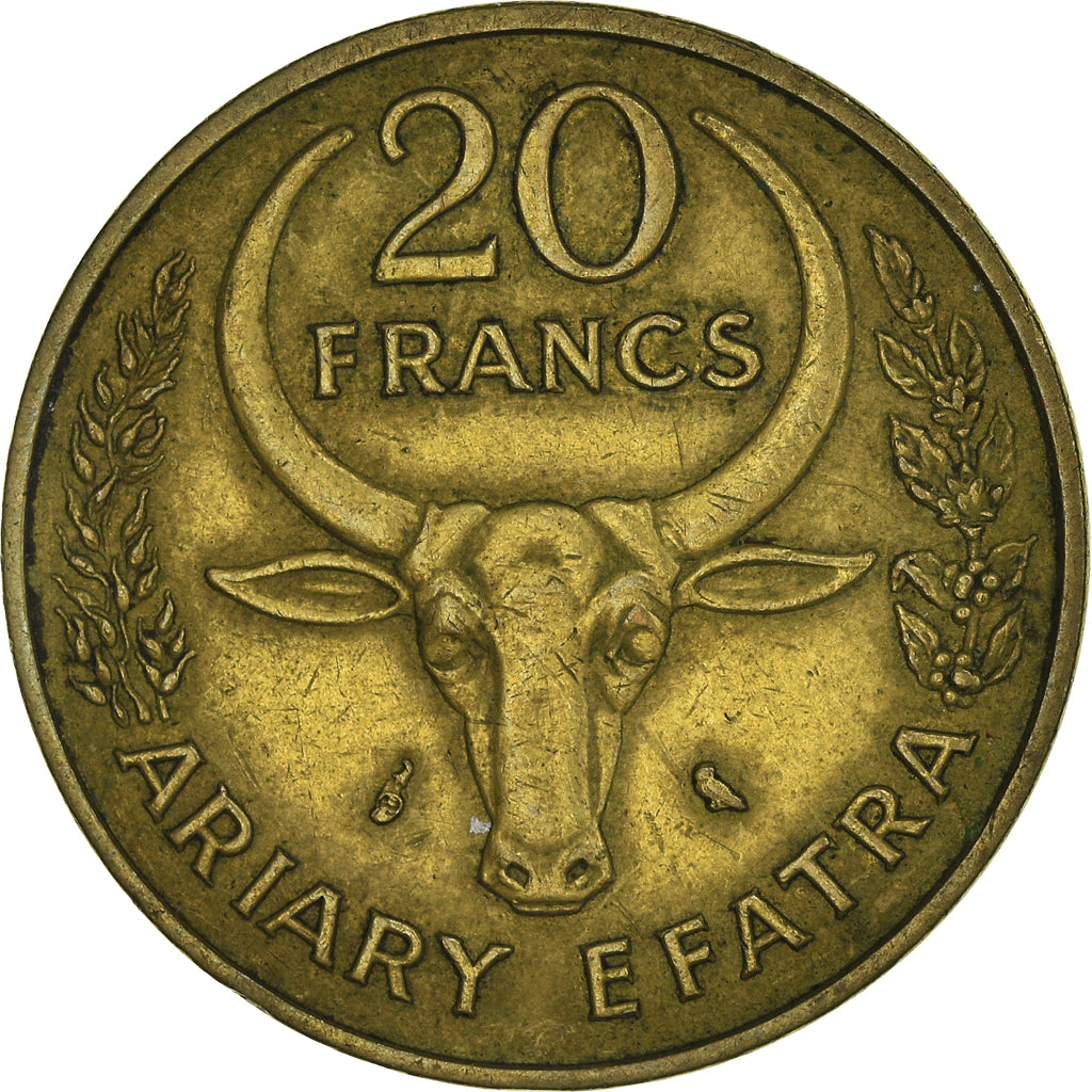 Monnaie, Madagascar, 20 Francs, 4 Ariary, 1970, Paris, TTB, Bronze-Aluminium