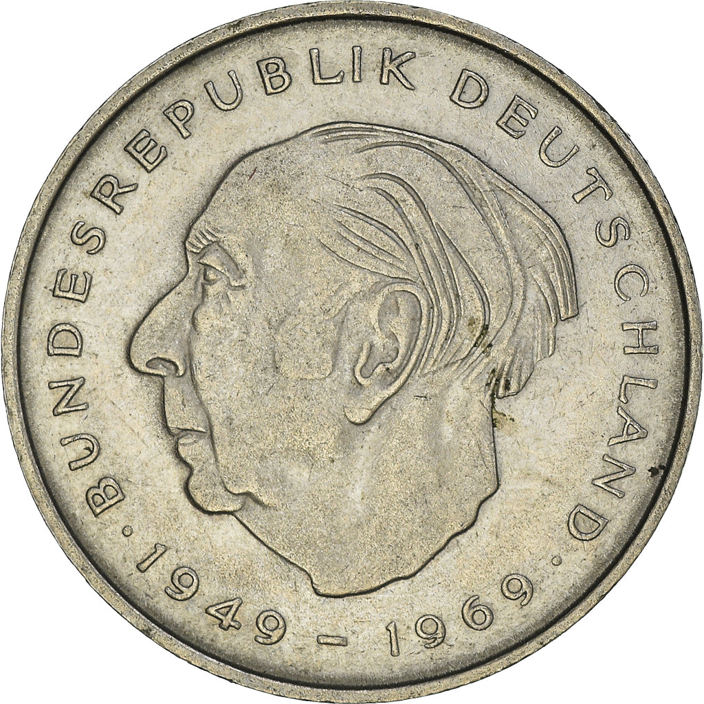 Moneta, GERMANIA - REPUBBLICA FEDERALE, 2 Mark, 1975, Stuttgart, BB+, Nichel