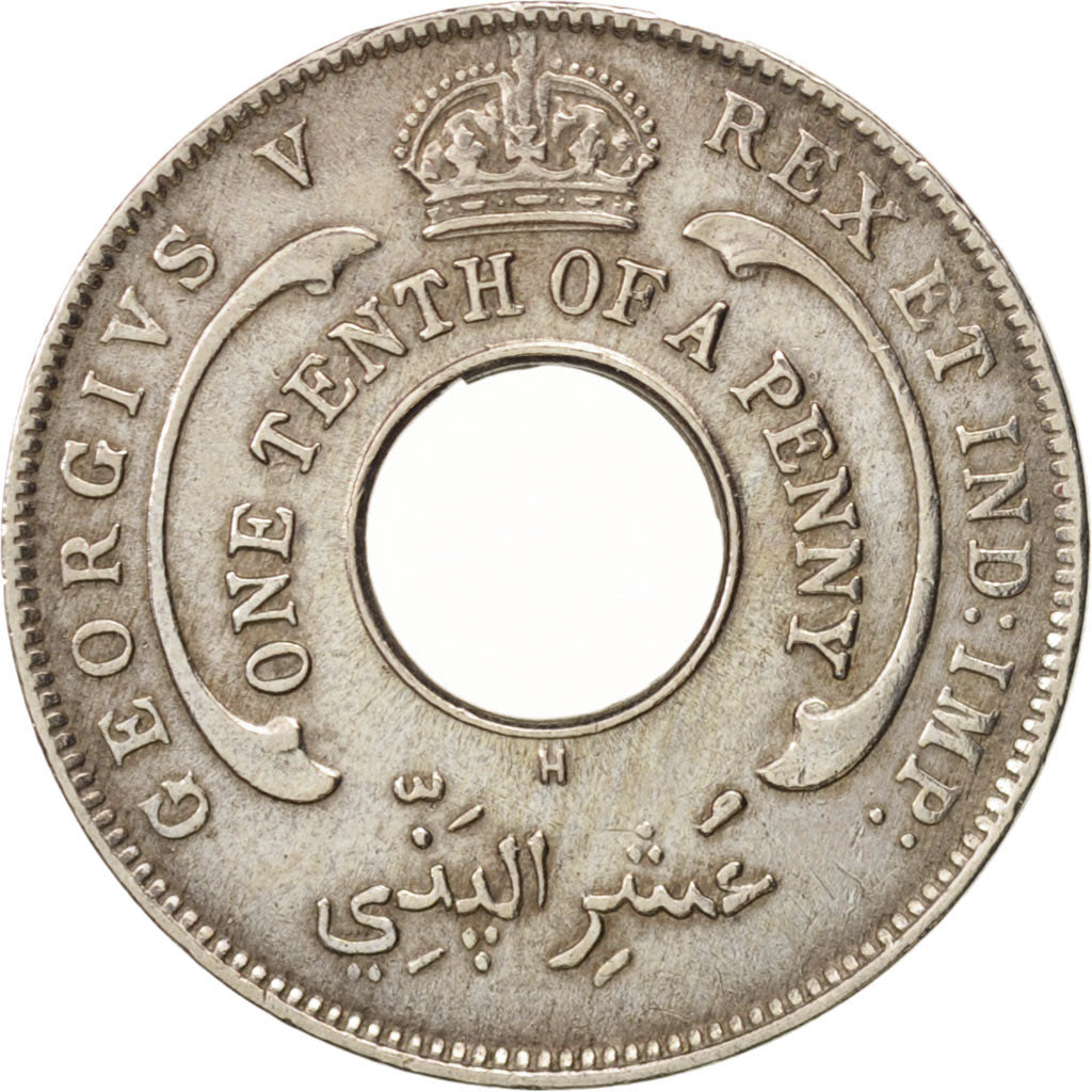 BRITISH WEST AFRICA, George V, 1/10 Penny, 1913, TTB, Copper-nickel, KM:7