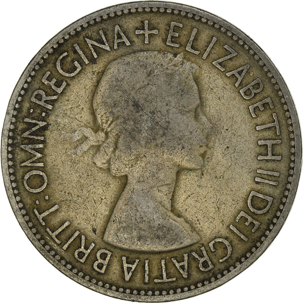 Coin, Great Britain, Elizabeth II, 1/2 Crown, 1953, EF(40-45), Copper-nickel