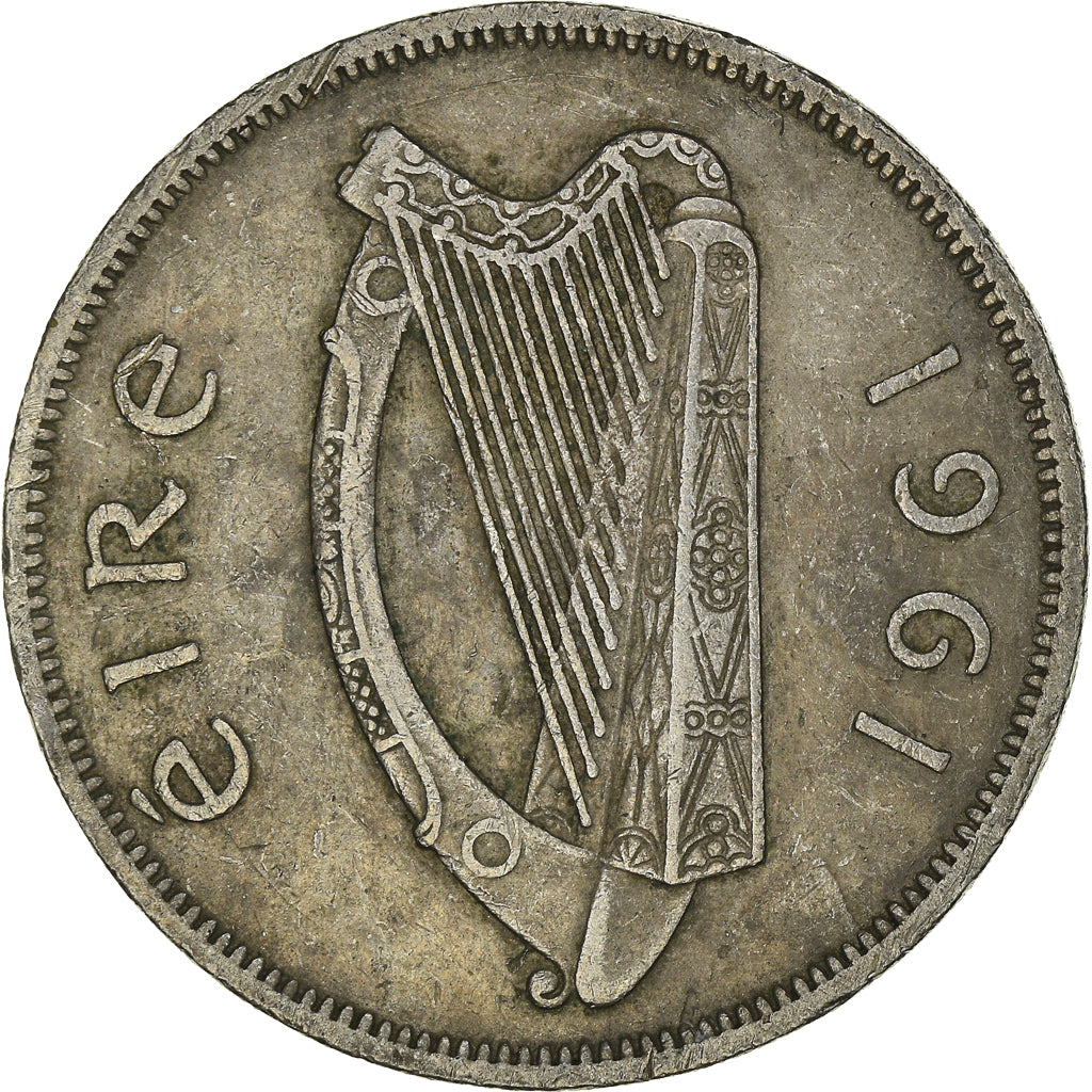 Moneta, REPUBBLICA D’IRLANDA, 1/2 Crown, 1961, BB, Rame-nichel, KM:16a