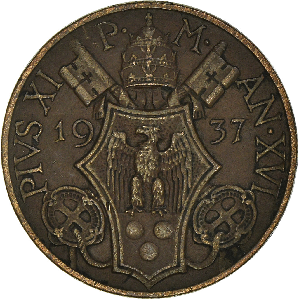 Monnaie, Cité du Vatican, Pius XI, 10 Centesimi, 1937, Roma, TTB+, Bronze, KM:2