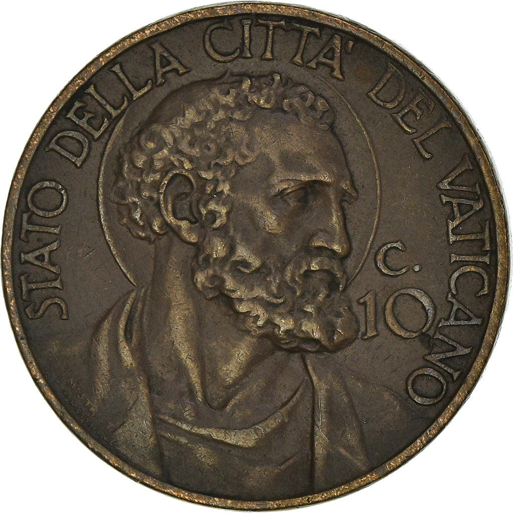 Monnaie, Cité du Vatican, Pius XI, 10 Centesimi, 1937, Roma, TTB+, Bronze, KM:2
