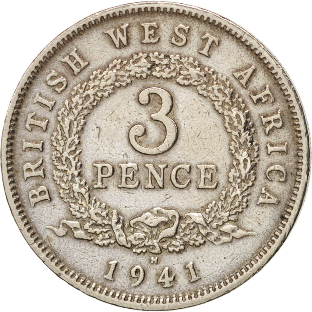 BRITISH WEST AFRICA, George VI, 3 Pence, 1941, TTB, Copper-nickel, KM:21