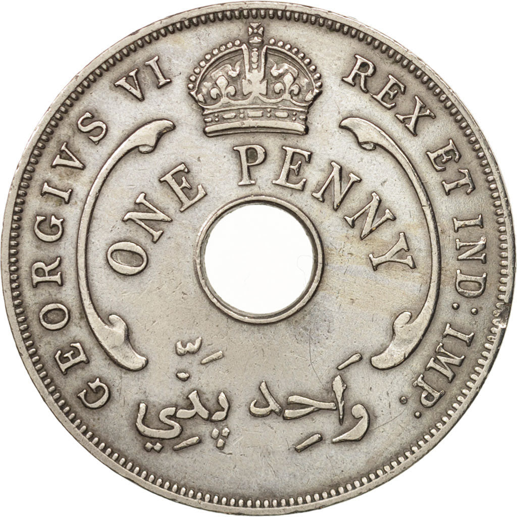 AFRICA OCCIDENTALE BRITANNICA, George VI, Penny, 1941, BB, Rame-nichel, KM:19