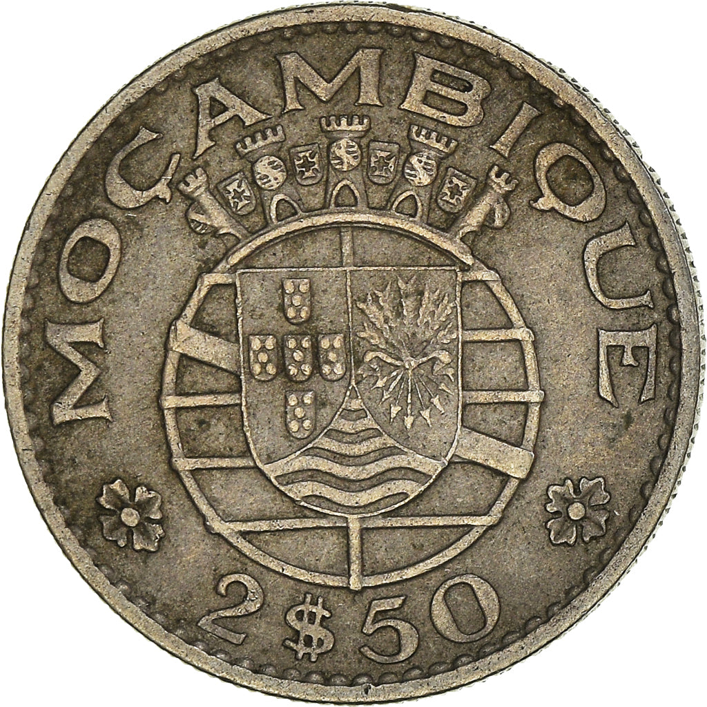 Coin, Mozambique, 2-1/2 Escudos, 1965, EF(40-45), Copper-nickel, KM:78