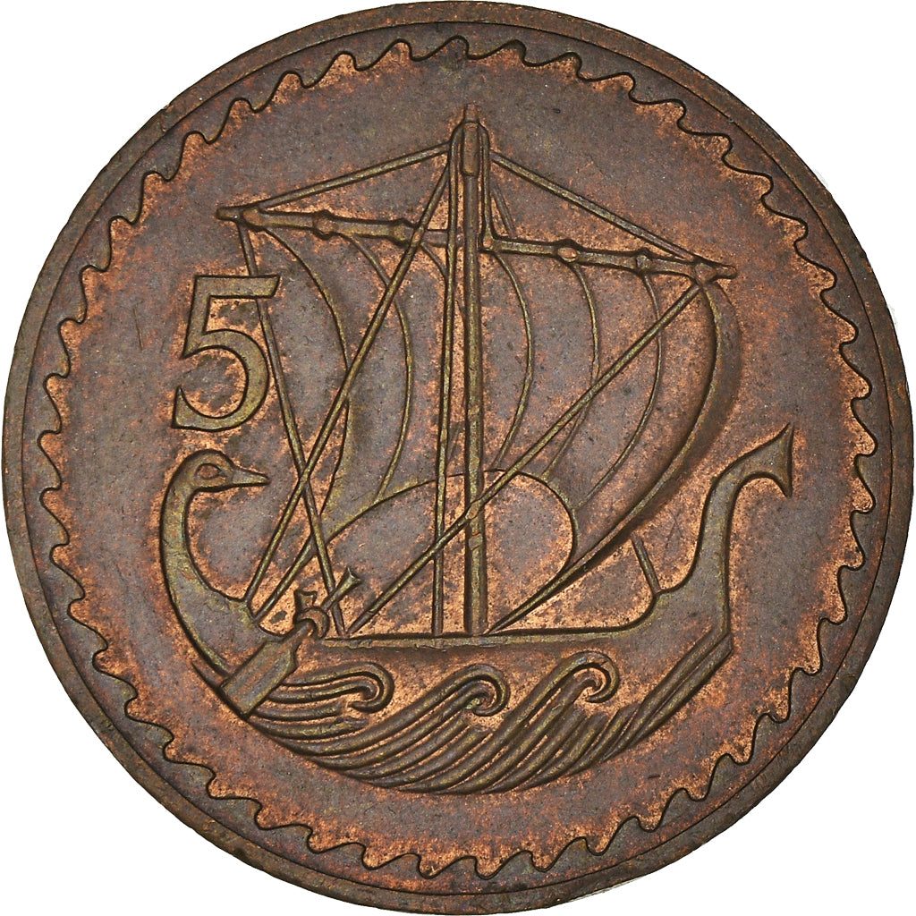 Coin, Cyprus, 5 Mils, 1973, AU(50-53), Bronze, KM:39
