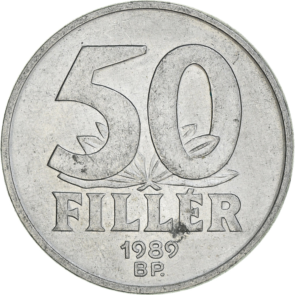 Moneta, Ungheria, 50 Fillér, 1989, Budapest, BB+, Alluminio, KM:574