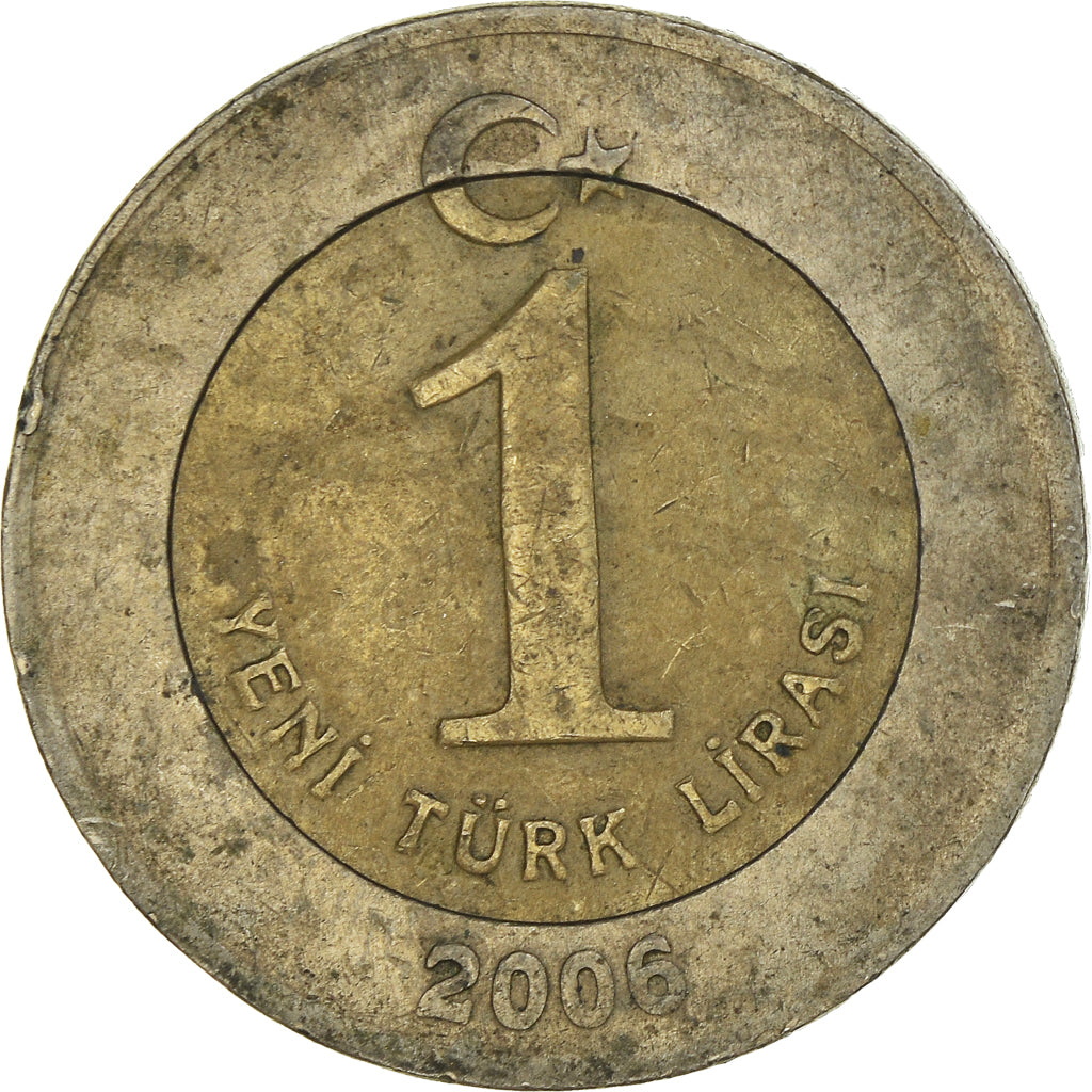 Moneda, Turquía, New Lira, 2006, Istanbul, BC+, Bimetálico, KM:1169