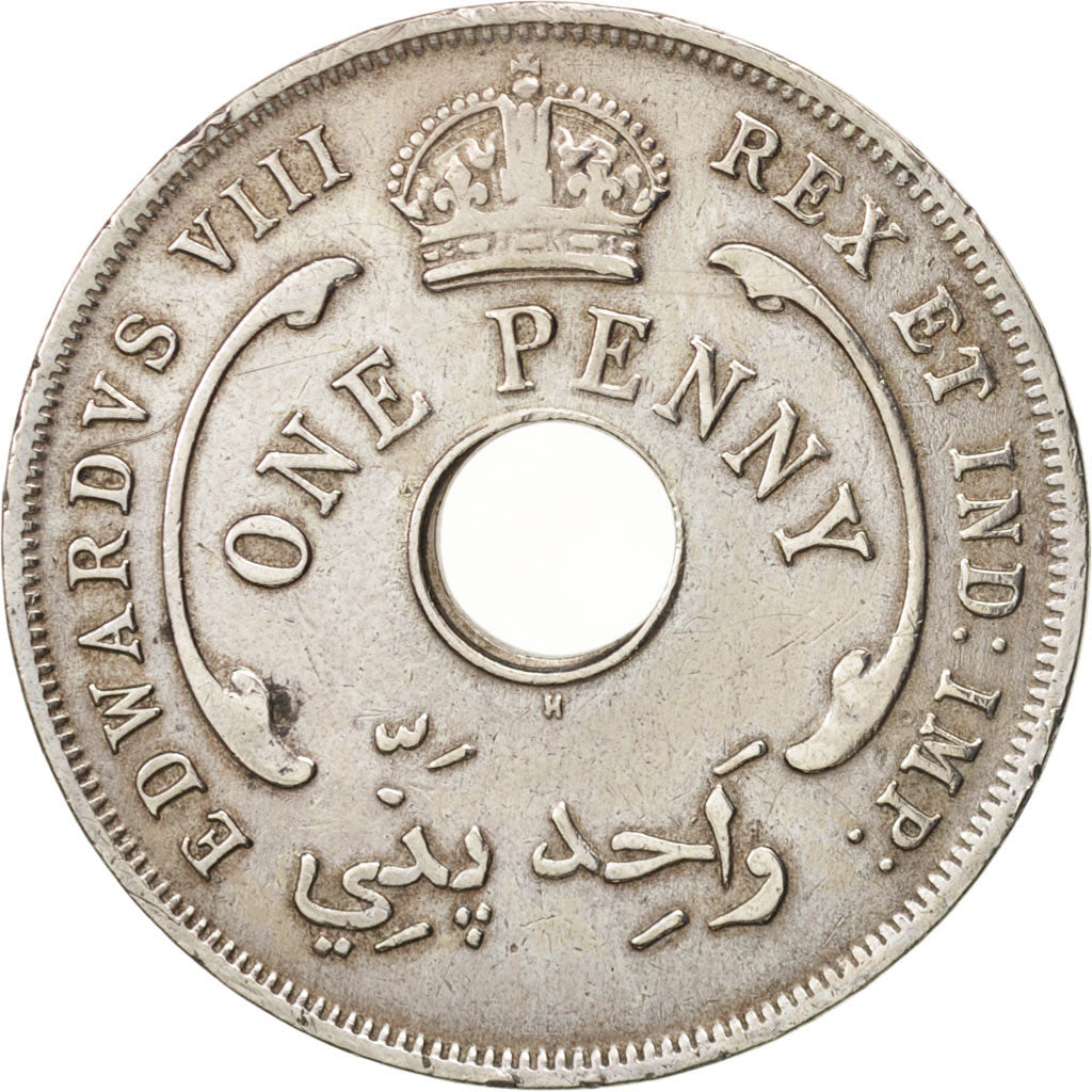 BRITISH WEST AFRICA, Edward VIII, Penny, 1936, EF(40-45), Copper-nickel, KM:16