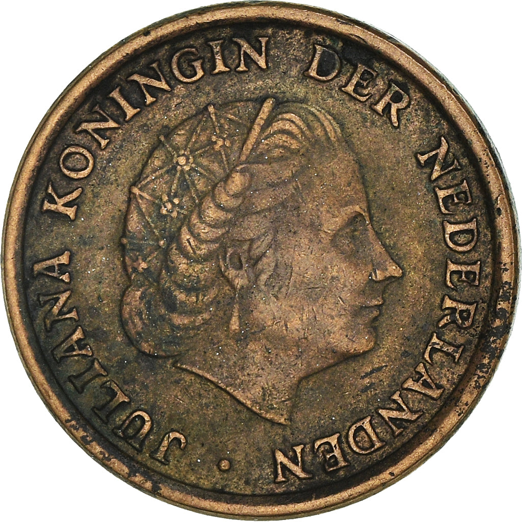 Moneda, Países Bajos, Juliana, Cent, 1955, BC+, Bronce, KM:180